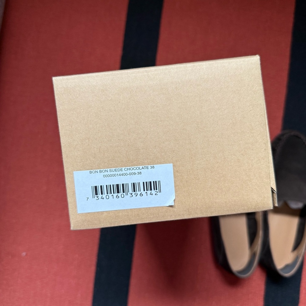 Flattered Bon Bon Loafers Chocolate Brown Suede Size 38 - Picture 11 of 11